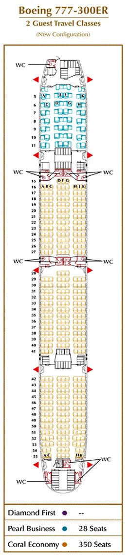 Seat map of Boeing 777 Etihad Airways updated 2024.